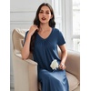 Ekouaer Long Nightgowns for Women 3 Pack House Dress Plus Size Moo Moos(Black/Grey/Blue)