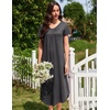 Ekouaer Long Nightgowns for Women 3 Pack House Dress Plus Size Moo Moos(Black/Grey/Blue)