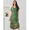 Ekouaer Long Nightgowns for Women 3 Pack House Dress Plus Size Moo Moos(Black/Grey/Green Floral)