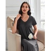 Ekouaer Long Nightgowns for Women 3 Pack House Dress Plus Size Moo Moos(Black/Grey/Leopard)