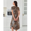 Ekouaer Long Nightgowns for Women 3 Pack House Dress Plus Size Moo Moos(Black/Grey/Leopard)