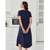 Ekouaer Long Nightgowns for Women 3 Pack House Dress Plus Size Moo Moos(Black/Navy Blue/Tie Dye)