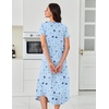 Ekouaer Long Nightgowns for Women 3 Pack House Dress Plus Size Moo Moos(Black/Pink/Blue Star)