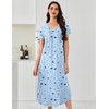 Ekouaer Long Nightgowns for Women 3 Pack House Dress Plus Size Moo Moos(Black/Pink/Blue Star)