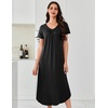 Ekouaer Long Nightgowns for Women 3 Pack House Dress Plus Size Moo Moos(Black/Purple/Blue Datura)