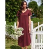 Ekouaer Long Nightgowns for Women 3 Pack House Dress Plus Size Moo Moos(Black/Wine Red/Navy Print)