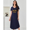 Ekouaer Long Nightgowns for Women 3 Pack House Dress Plus Size Moo Moos(Black/Wine Red/Navy Print)