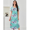 Ekouaer Long Nightgowns for Women 3 Pack House Dress Plus Size Moo Moos(Blue Floral/Pink Floral/Blue Striped)
