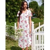 Ekouaer Long Nightgowns for Women 3 Pack House Dress Plus Size Moo Moos(Blue Floral/Pink Floral/Blue Striped)