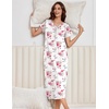 Ekouaer Long Nightgowns for Women 3 Pack House Dress Plus Size Moo Moos(Blue Floral/Pink Floral/Blue Striped)
