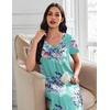 Ekouaer Long Nightgowns for Women 3 Pack House Dress Plus Size Moo Moos(Blue Floral/Pink Floral/Blue Striped)