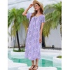 Ekouaer Long Nightgowns for Women 3 Pack House Dress Plus Size Moo Moos(Blue Moon/Purple Star/Pink Flowers)