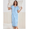 Ekouaer Long Nightgowns for Women 3 Pack House Dress Plus Size Moo Moos(Blue Moon/Purple Star/Pink Flowers)
