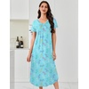 Ekouaer Long Nightgowns for Women 3 Pack House Dress Plus Size Moo Moos(Pink Flowers/Purple Star/Blue Butterfly)