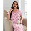 Ekouaer Long Nightgowns for Women 3 Pack House Dress Plus Size Moo Moos(Pink Flowers/Purple Star/Blue Butterfly)