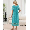 Ekouaer Long Nightgowns for Women Short Sleeve Full Length Night Shirts(Blue Floral)