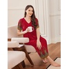 Ekouaer Long Nightgowns for Women Short Sleeve Full Length Night Shirts(Peacock Feather)