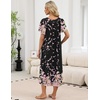 Ekouaer Long Nightgowns for Women Short Sleeve Full Length Night Shirts(Pnik Flower)