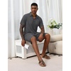 Ekouaer Men’s Pajama Sets Button Down Summer Pjs Hawaiian Lounge Set XS-XXL(Dark Grey)
