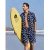 Ekouaer Men’s Pajama Sets Button Down Summer Pjs Hawaiian Lounge Set XS-XXL(Dinosaur Skeleton)