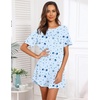 Ekouaer Nightgowns for Women 3 Pack Sleep Shirts Short Sleeve Nightshirt Pullover Nightdress Soft Sleepwear(Blue Stars/Pink Florals/Purple Abstract Dots)