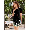Ekouaer Nightgowns for Women 3 Pack Sleep Shirts Short Sleeve Nightshirt Pullover Nightdress Soft Sleepwear(Navy Blue/Grey/Black Floral)