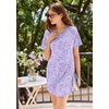 Ekouaer Nightgowns for Women 3 Pack Sleep Shirts Short Sleeve Nightshirt Pullover Nightdress Soft Sleepwear(Navy Blue/Grey/Purple Star)