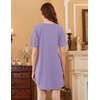 Ekouaer Nightgowns for Women 3 Pack Sleep Shirts Short Sleeve Nightshirt Pullover Nightdress Soft Sleepwear(Navy Blue/Lilac/Leopard)