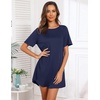 Ekouaer Nightgowns for Women 3 Pack Sleep Shirts Short Sleeve Nightshirt Pullover Nightdress Soft Sleepwear(Navy Blue/Lilac/Leopard)