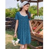 Ekouaer Nightgowns for Women Pleated Sleep Shirts Short Sleeve Night Shirts(Dog Footprints)