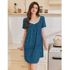 Ekouaer Nightgowns for Women Pleated Sleep Shirts Short Sleeve Night Shirts(Dog Footprints)