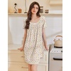 Ekouaer Nightgowns for Women Pleated Sleep Shirts Short Sleeve Night Shirts(Floral Yellow)