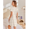 Ekouaer Nightgowns for Women Pleated Sleep Shirts Short Sleeve Night Shirts(Floral Yellow)