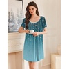 Ekouaer Nightgowns for Women Pleated Sleep Shirts Short Sleeve Night Shirts(Sparkling Branches)