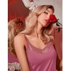 Ekouaer Nightgowns for Women Sleeveless Nighty Sexy Sleep Dress Chemise(Dark Pink)