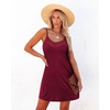 Ekouaer Nightgowns for Women Sleeveless Nighty Sexy Sleep Dress Chemise(Wine Red)
