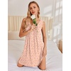 Ekouaer Nightgowns for Women Sleeveless Sleep Shirt Tank V Neck Night Gown(Blush Pink Floral)