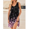 Ekouaer Nightgowns for Women Sleeveless Sleep Shirt Tank V Neck Night Gown(Cherry Blossoms)