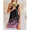 Ekouaer Nightgowns for Women Sleeveless Sleep Shirt Tank V Neck Night Gown(Cherry Blossoms)