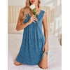 Ekouaer Nightgowns for Women Sleeveless Sleep Shirt Tank V Neck Night Gown(Dog Footprints)