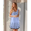 Ekouaer Nightgowns for Women Sleeveless Sleep Shirt Tank V Neck Night Gown(Dusty Blue Print)
