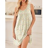 Ekouaer Nightgowns for Women Sleeveless Sleep Shirt Tank V Neck Night Gown(Floral Yellow)