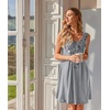 Ekouaer Nightgowns for Women Sleeveless Sleep Shirt Tank V Neck Night Gown(Gray Floral)
