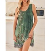 Ekouaer Nightgowns for Women Sleeveless Sleep Shirt Tank V Neck Night Gown(Green Floral)