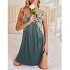 Ekouaer Nightgowns for Women Sleeveless Sleep Shirt Tank V Neck Night Gown(Sage Green Floral)