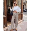 Ekouaer Pajama Pants Women 2026 Soft Pj Bottom Wide Leg Lounge Sleep Pants(Khaki)