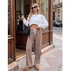 Ekouaer Pajama Pants Women 2026 Soft Pj Bottom Wide Leg Lounge Sleep Pants(Light Brown)