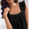 Ekouaer Pajama for Women Set 2 Piece Ruffle Pjs Soft Tank Top and Shorts(Black)