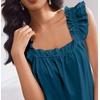 Ekouaer Pajama for Women Set 2 Piece Ruffle Pjs Soft Tank Top and Shorts(Blue Green)