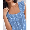 Ekouaer Pajama for Women Set 2 Piece Ruffle Pjs Soft Tank Top and Shorts(Blue Hearts)